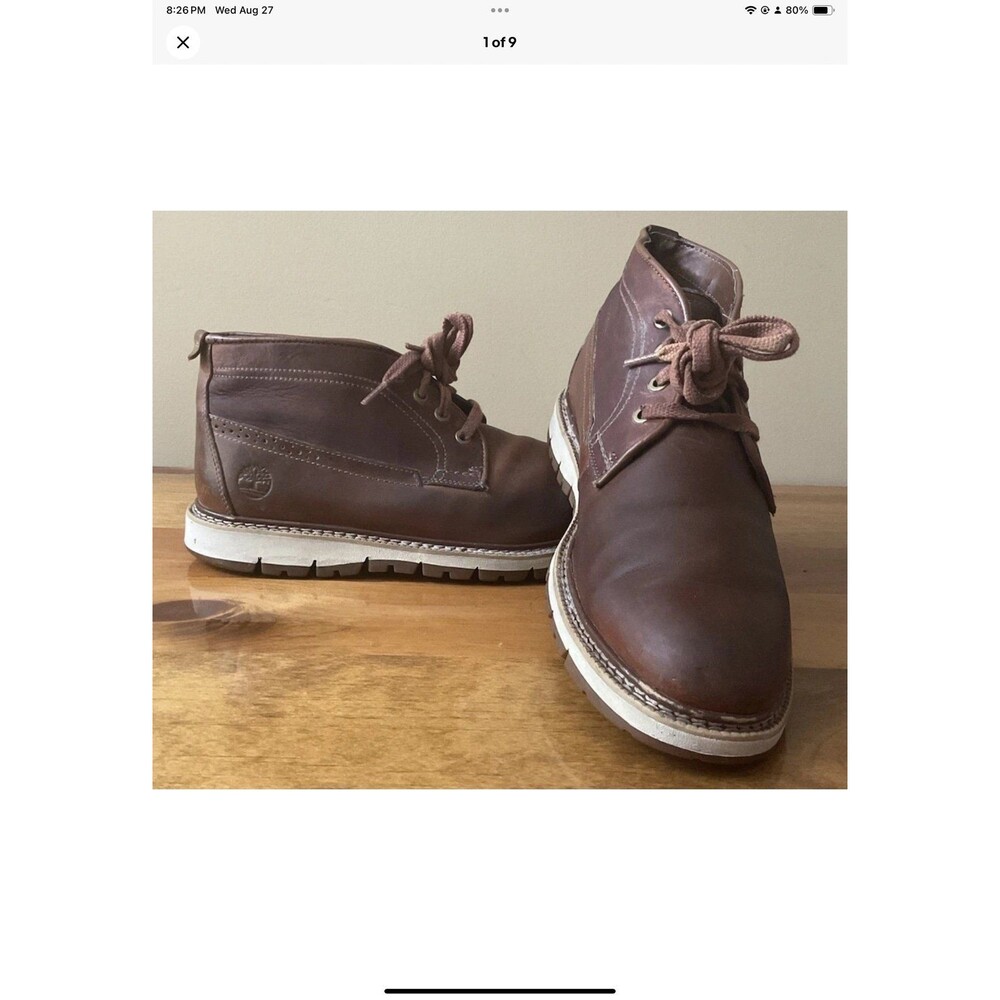 Timberland Britton Hill Chukka Boots Men's 10 Brown Leather Lace Up Round Toe